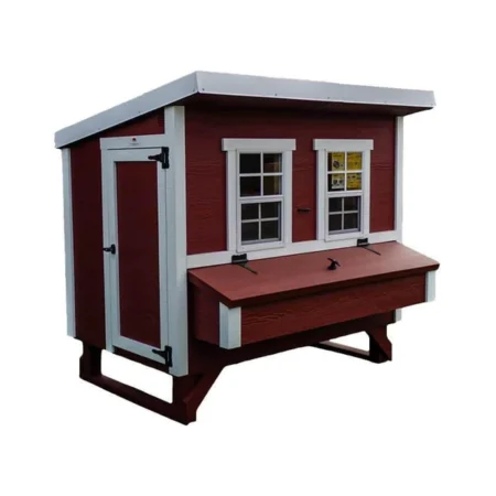 OverEZ Large Chicken Coop Classic Red Front Left